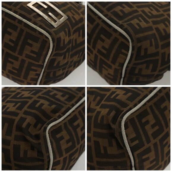 FENDI Zucca Canvas Hand Bag Black Brown Auth ep8782 - Picture 16 of 16